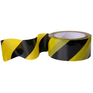 1 Rolle Klebeband Warnband schwarz / gelb