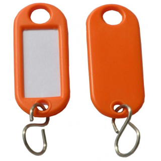 Schlüsselanhänger / Schlüsselschilder  50 Stück orange S-Haken