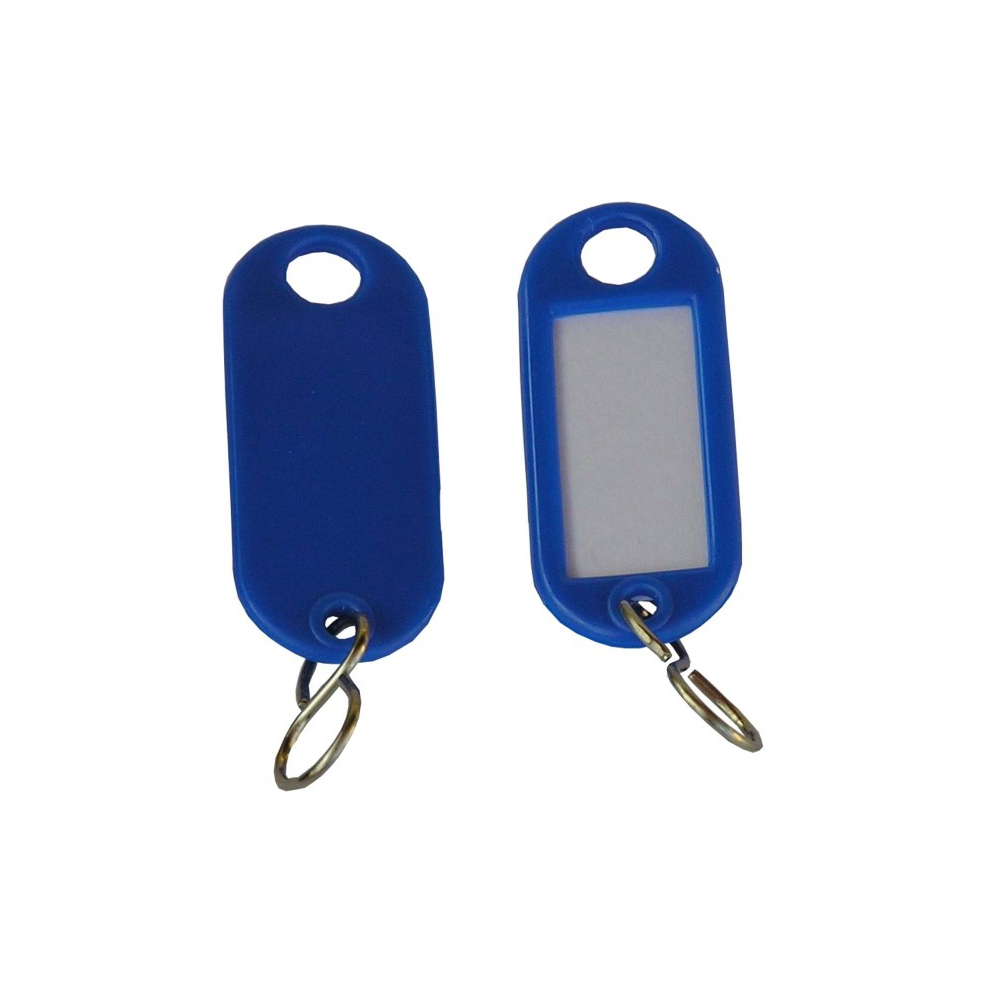 Schlüsselanhänger/Schlüsselschilder Beschriftungsfeld 50 Stück blau S Haken 