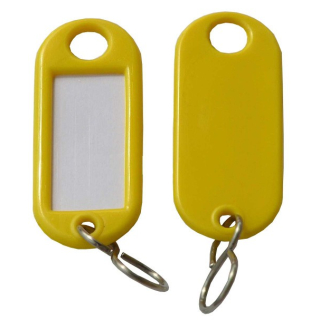 Schlüsselanhänger / Schlüsselschilder 100 Stück gelb S-Haken