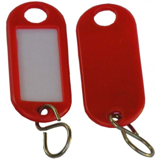 Schlüsselanhänger / Schlüsselschilder 100 Stück rot S-Haken