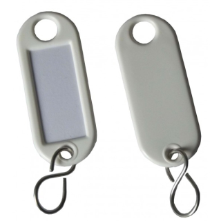 Schlüsselanhänger / Schlüsselschilder  25 Stück weiß S-Haken