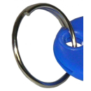 25 Schlüsselanhänger / Schlüsselschilder  blau mit Ring