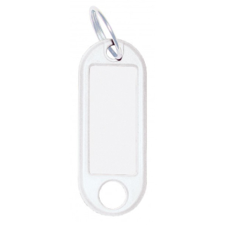 Schlüsselanhänger / Schlüsselschilder mit Ring 10 Stück weiß