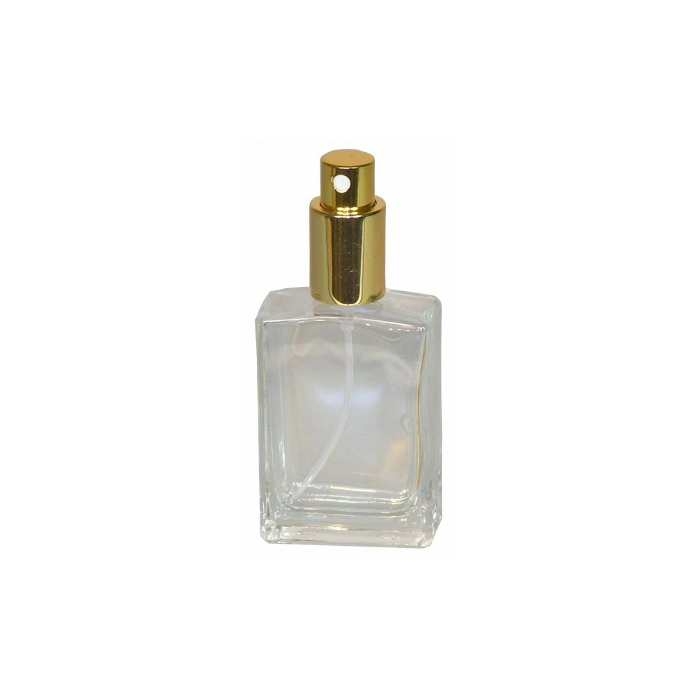 Goldene Kappe GLAS- leer Parfum Flakon NEU 30ml Trichter 