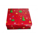 8 Geschenkkarton Weihnachten Tannenbaum rot mit Pilzdekor