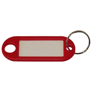 10 Schlüsselanhänger / Schlüsselschilder  rot mit Ring