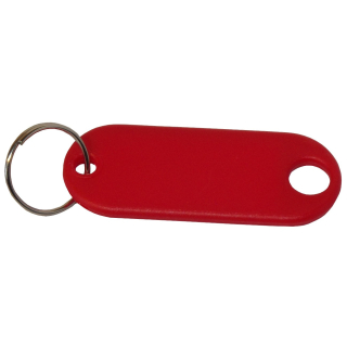 50 Schlüsselanhänger Schlüsselschilder mit Beschriftungsfeld rot mit Ring 