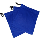 5 Baumwollbeutel mit Kordelzug 16x18 cm blau