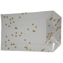 500 OPP-Blockbodenbeutel mit Siegelnaht Weihnachtsbeutel mit Sternen Gold 145x235mm