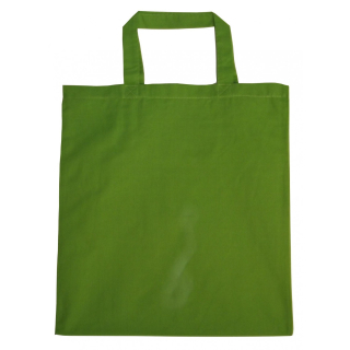 10 Baumwolltragetasche UNBEDRUCKT grün 38x42 kurzer Henkel