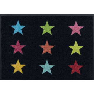 Easy-Clean Fußmatte >>Colourful Stars<< 50x70cm waschbar und pflegeleicht