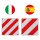 Alu-Warntafel 50x50cm für Italien/Spanien 2 in 1 Reflektierend rot-weiß
