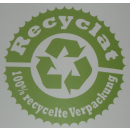 1000 Recyclat Flachbeutel transparent mit Recyclat-Logodruck 300x400mm  25mµ