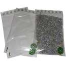 400 Druckverschlussbeutel Zipperbeutel Recyclat Logo-Druck rLDPE 50mµ 100x150mm
