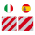 Flexible Warntafel 50x50cm für Italien/Spanien 2in1
